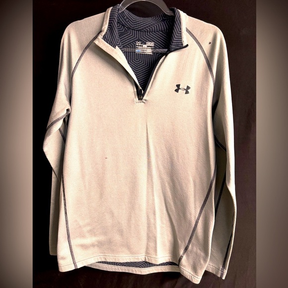 Gray Under Armour Quarter Zip Pull Over Performance Jacket Medium cold gear - Picture 1 of 4